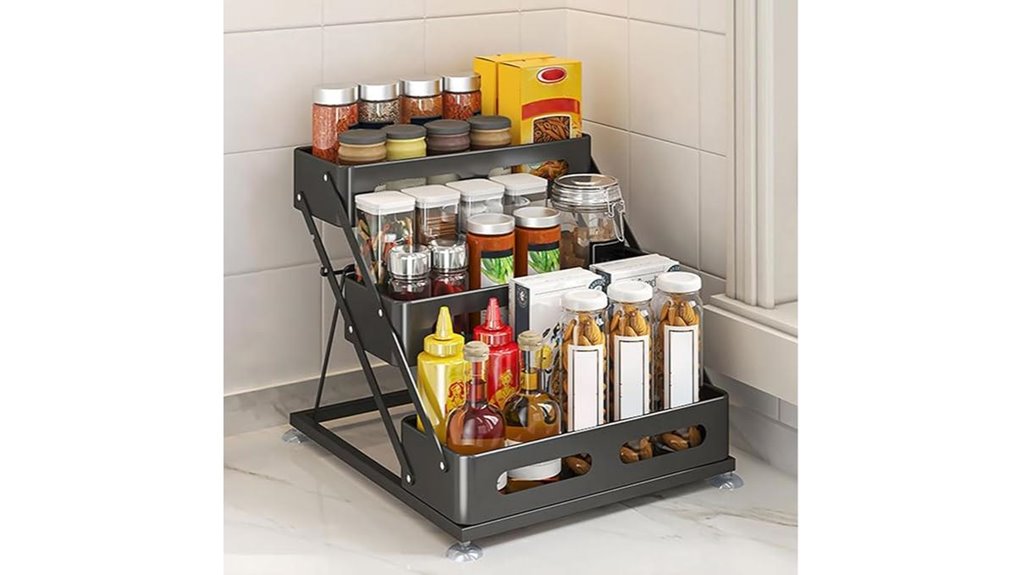 foldable black spice rack