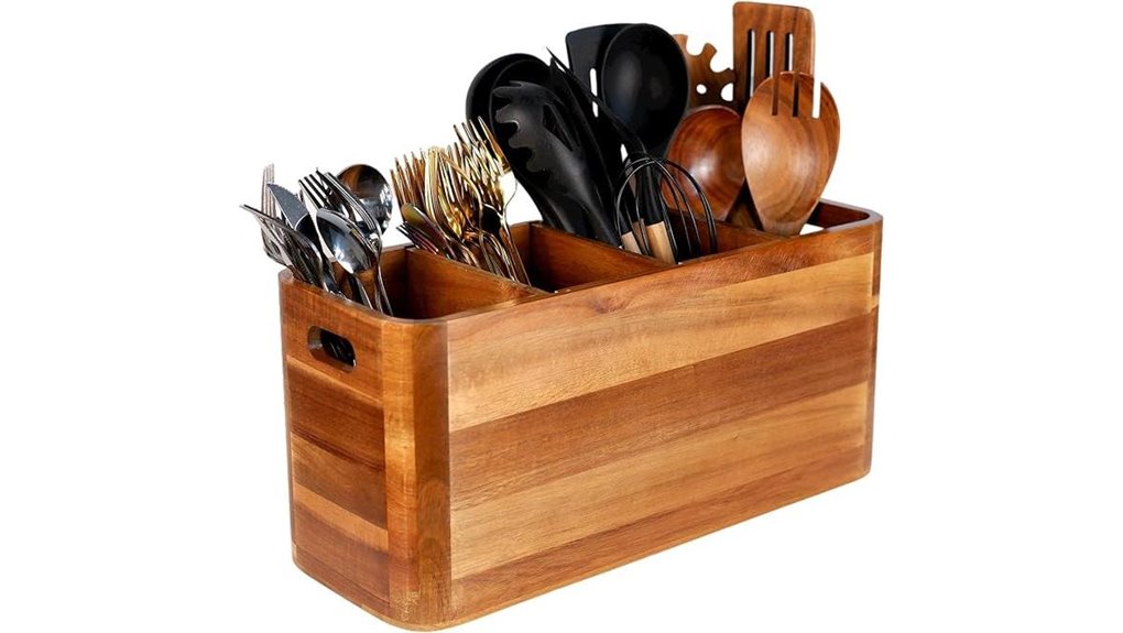 four compartment wooden holder