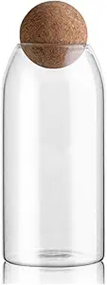 glass container with cork