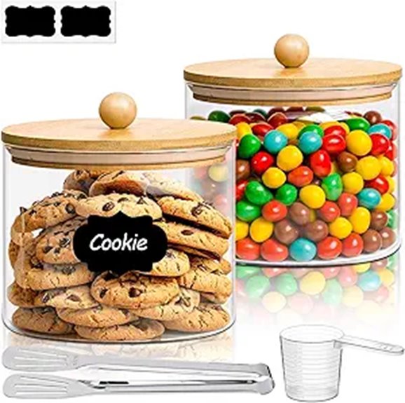 glass cookie jar set