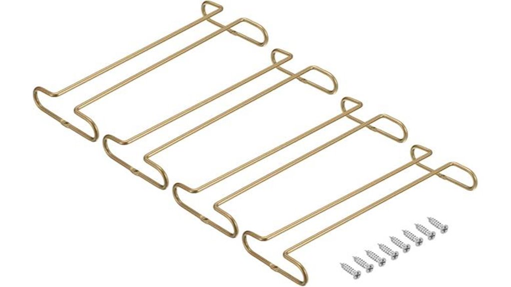 gold stemware hanging rack