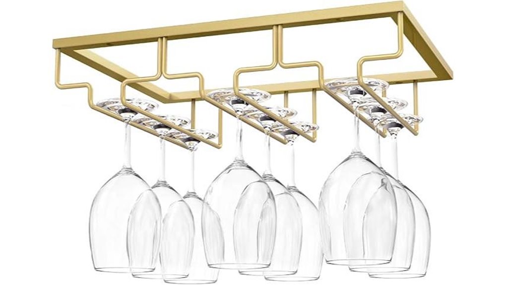 gold under cabinet rack