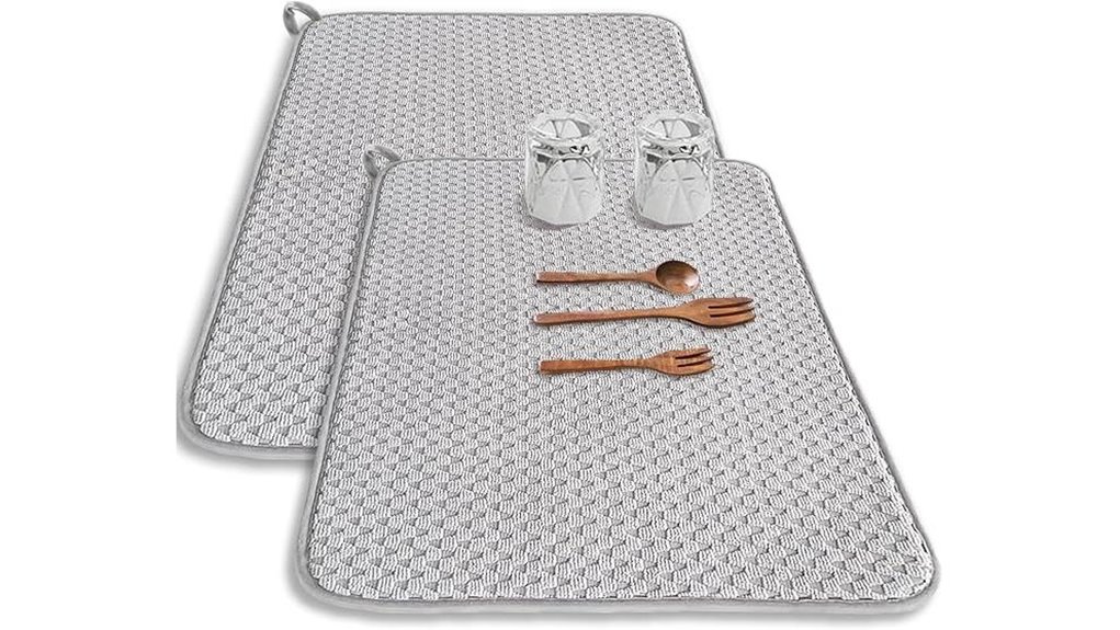 gray microfiber dish mats