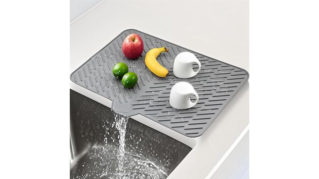 gray silicone dish mat