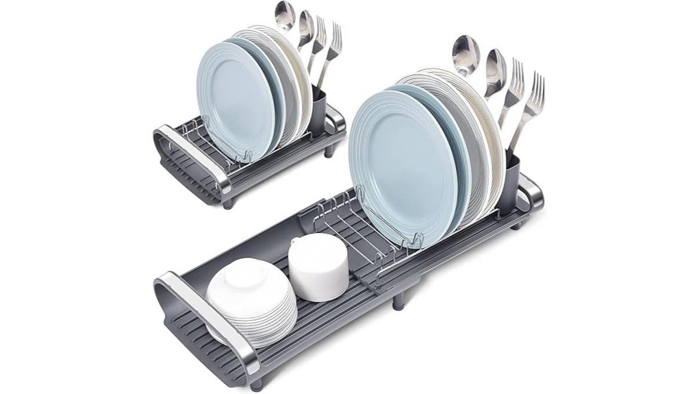 gray small dish rack