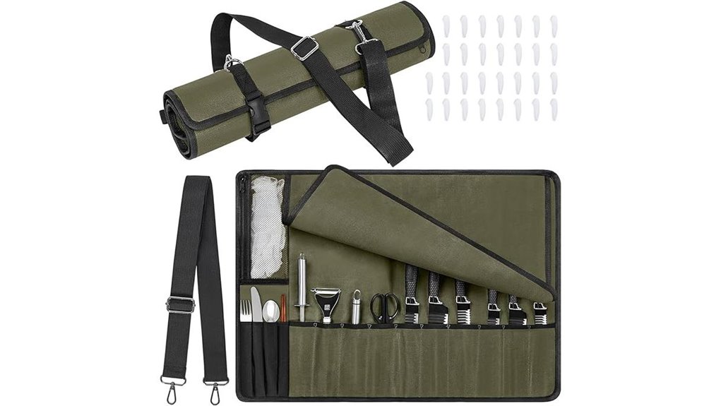 green chef knife roll