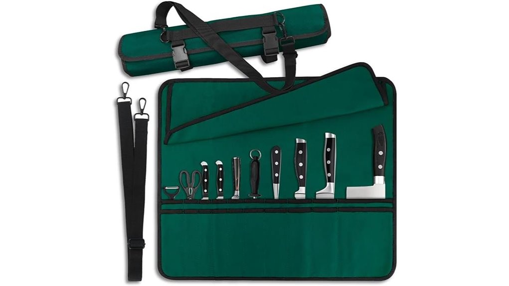 green knife bag storage
