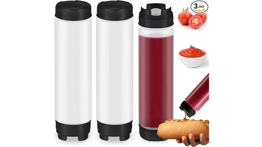 inverted squeeze sauce bottles