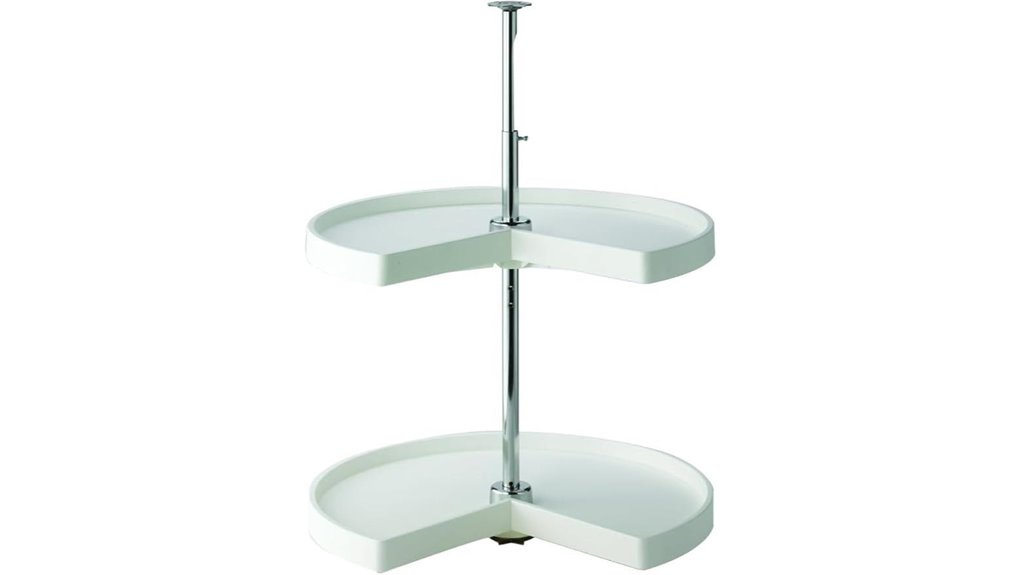 kidney shaped white shelves