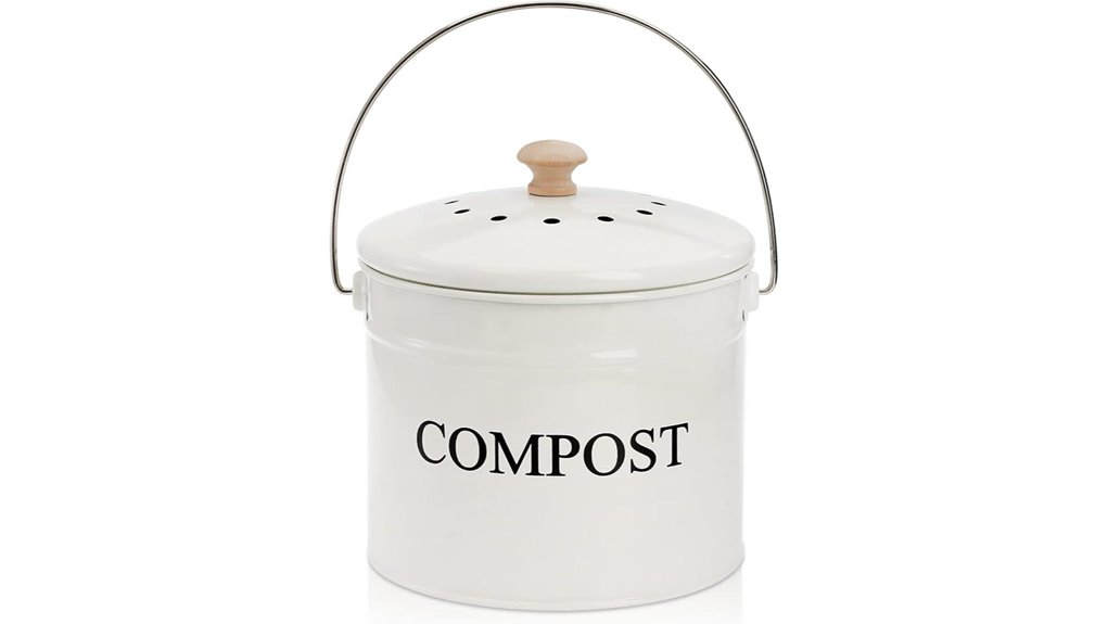 kitchen compost bin white