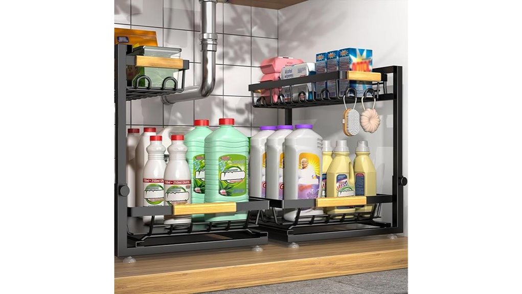 large black under sink organizers