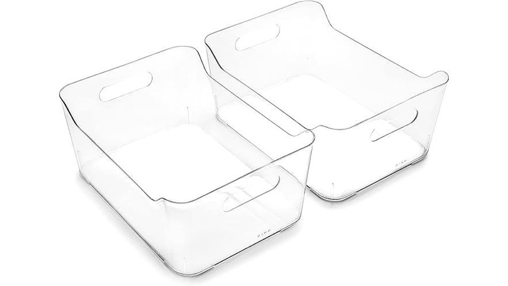 large clear plastic bins