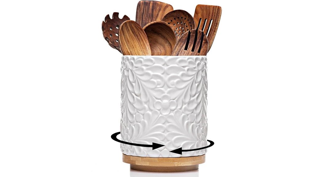 large rotating utensil organizer