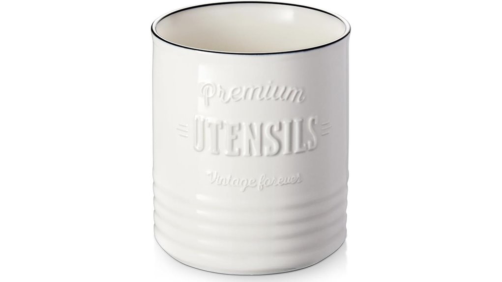 large white utensil holder