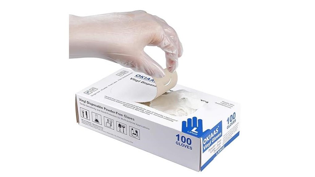 latex free vinyl gloves pack