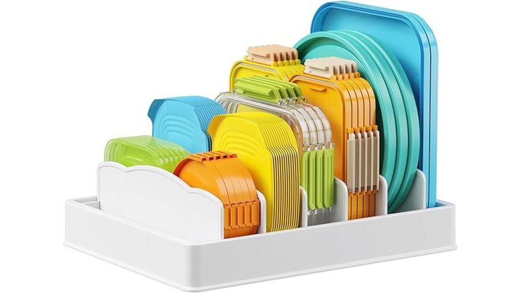 lid organizer with compartments