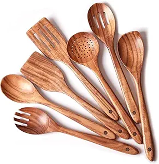 long wooden cooking utensils