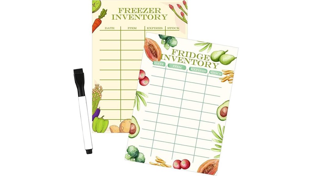magnetic freezer inventory markers