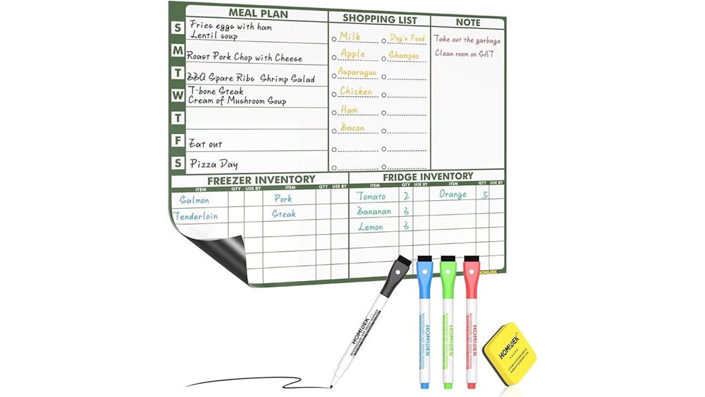 magnetic meal planning tool