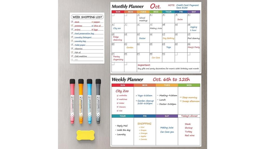 magnetic refrigerator calendar set