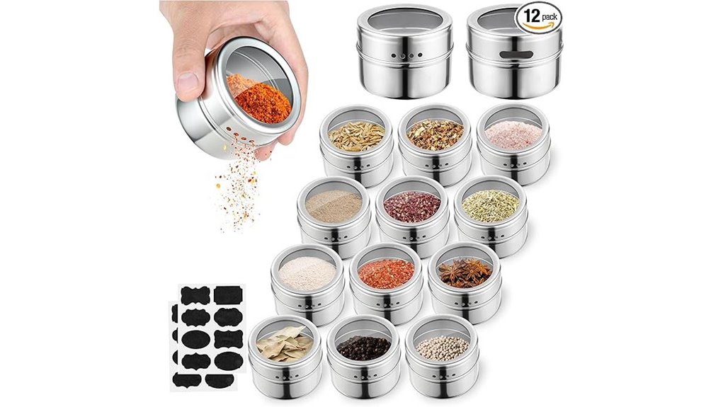 magnetic spice jars set