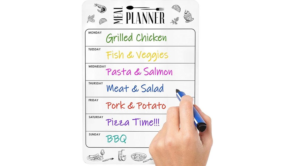 magnetic weekly meal planner