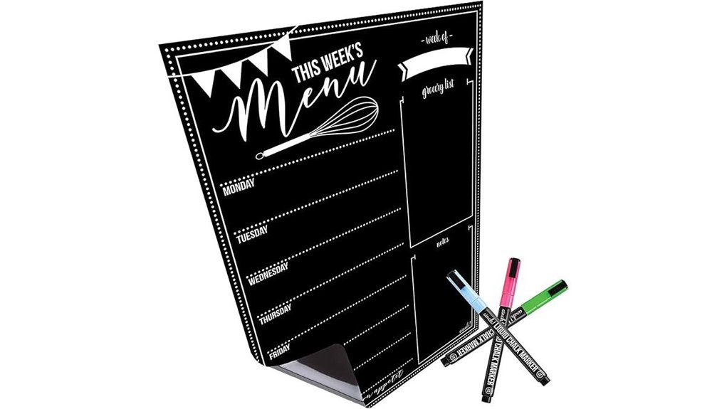 magnetic weekly menu planner