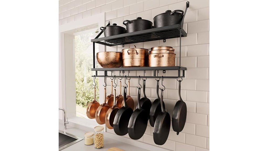matte black pot rack