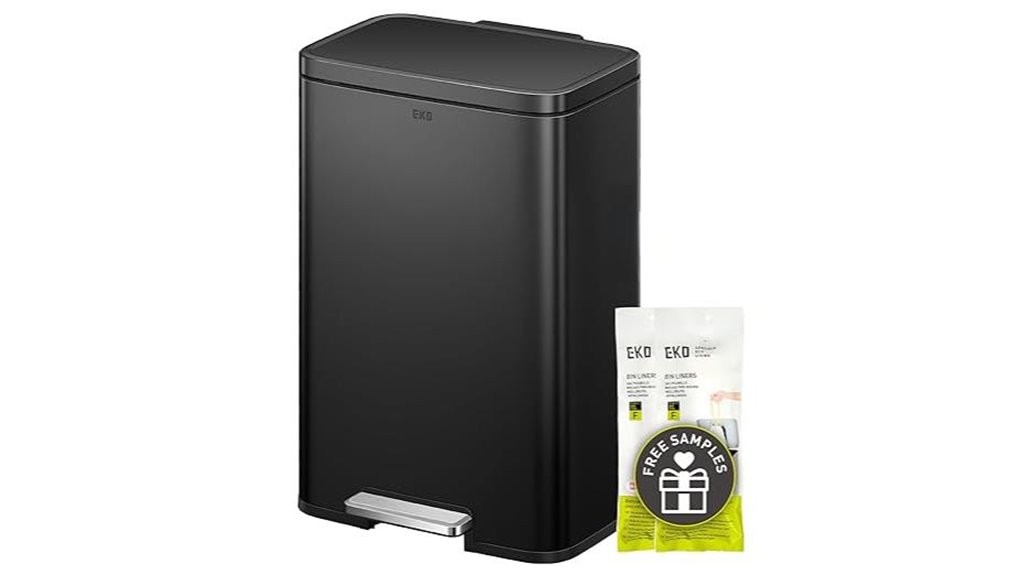 matte black step trash can