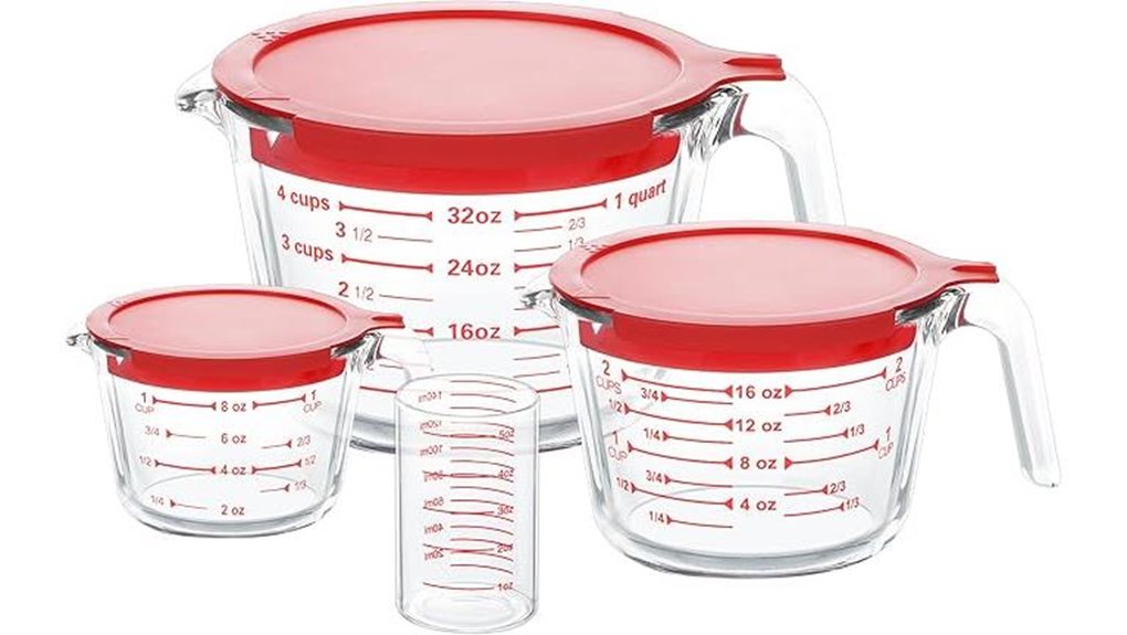 measuring cups glass set
