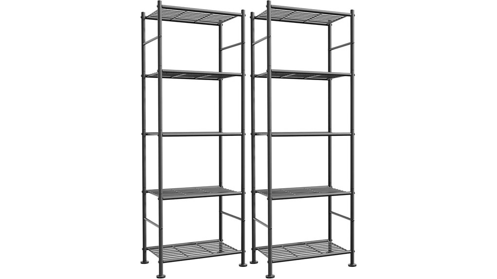 metal storage shelves set