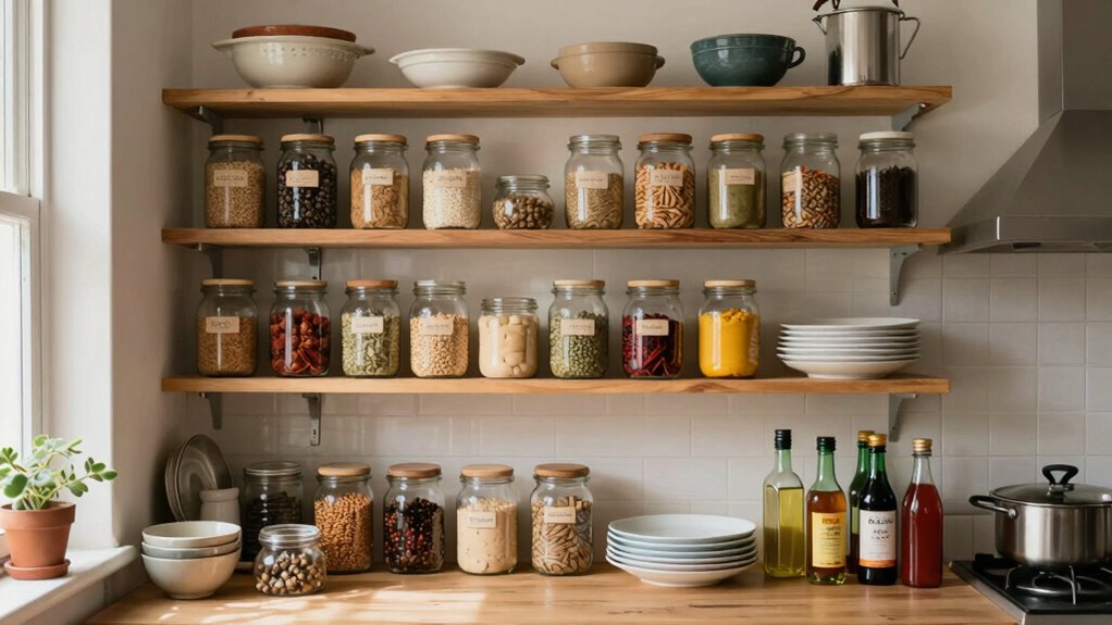 mindful open shelving organization