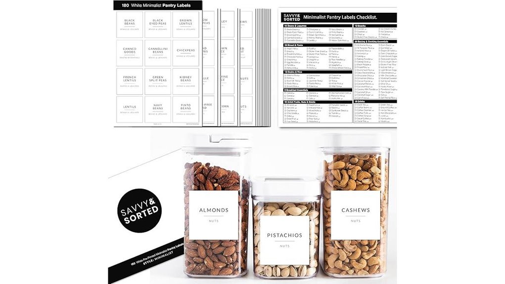 minimalist kitchen storage labels