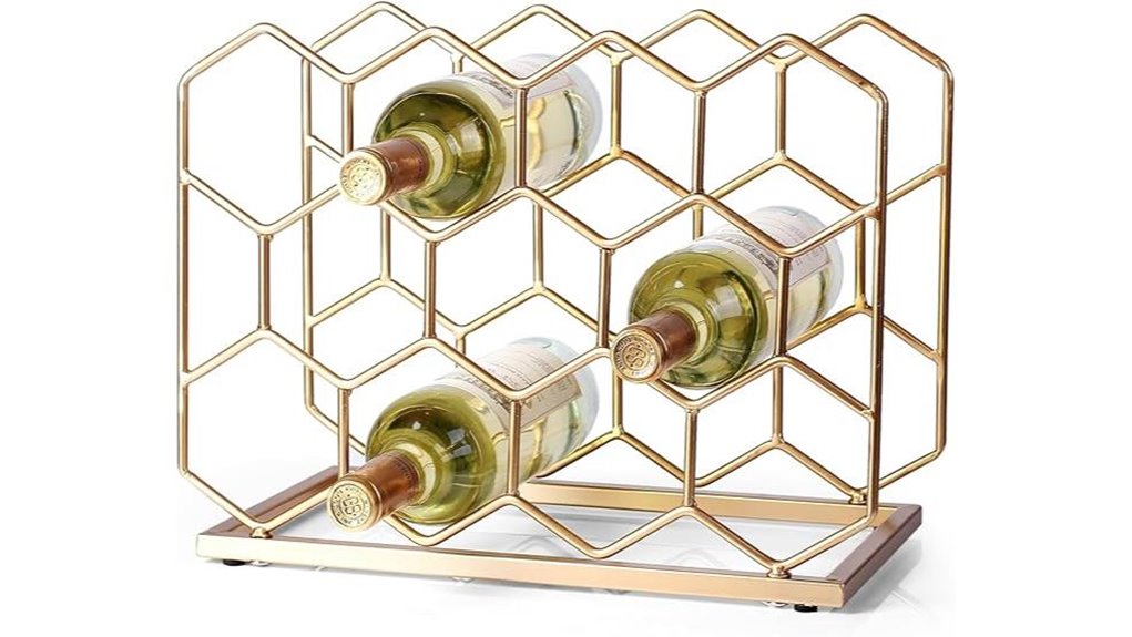 modern gold wine rack