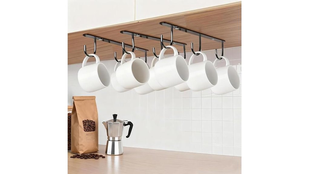 mug hooks under cabinet