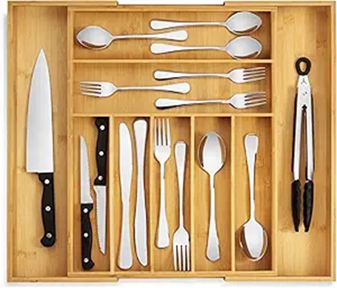 natural bamboo drawer organizer