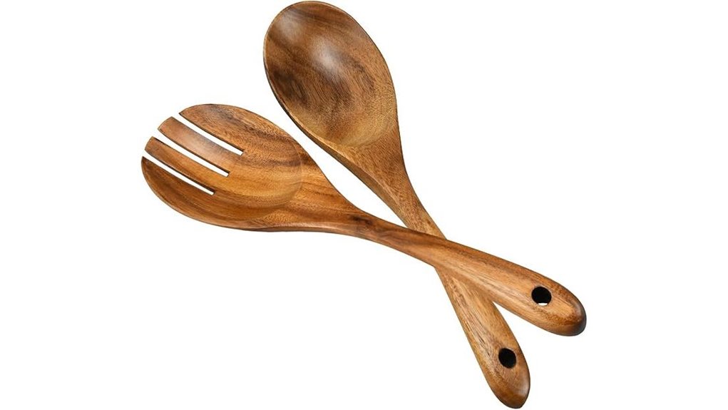 natural wood serving utensils