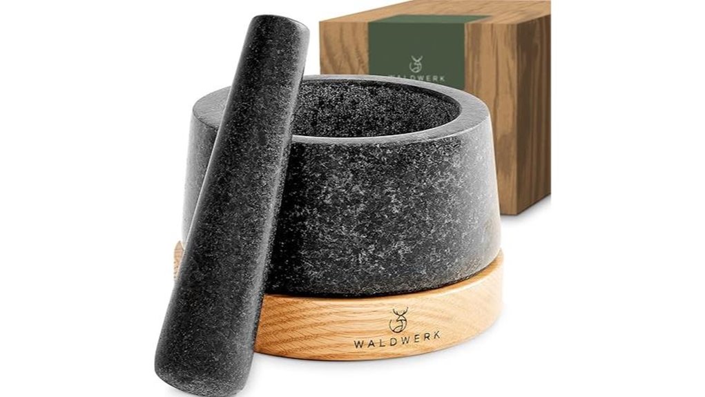 oak wood mortar pestle