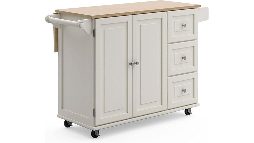 off white kitchen island cart