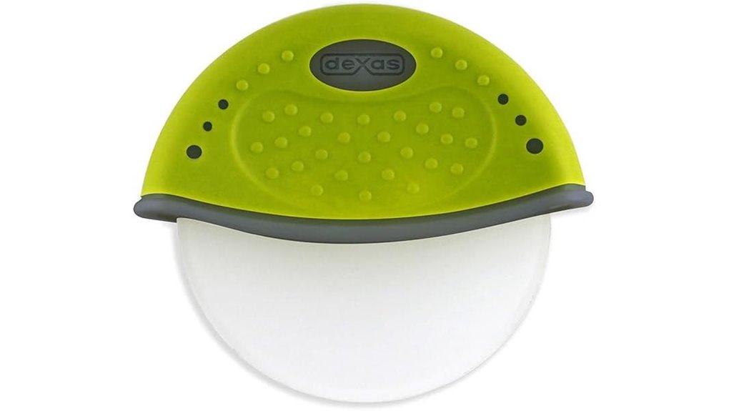 one handed pizza cutter green