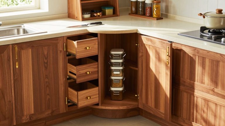 optimize corner cabinet space