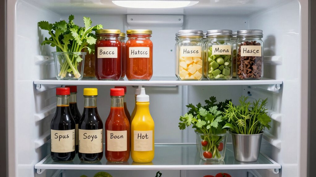 organize condiments for efficiency