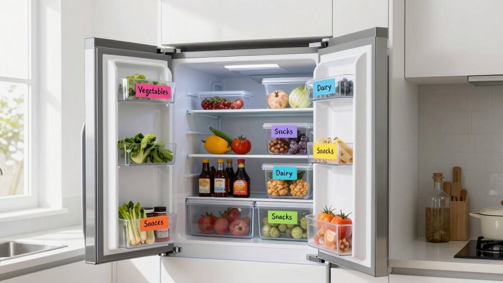 organize fridge with labels