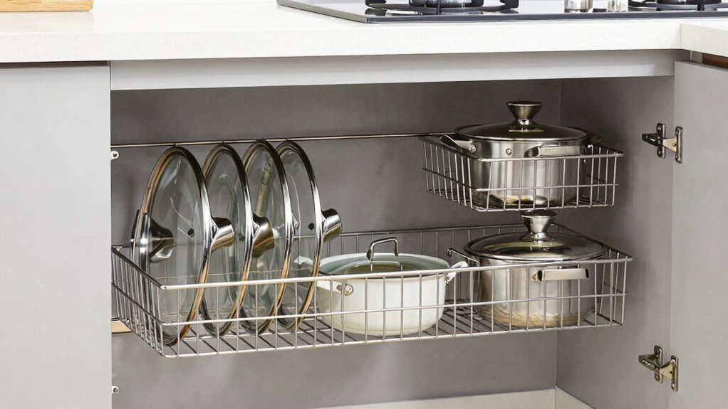 organize pot lid storage