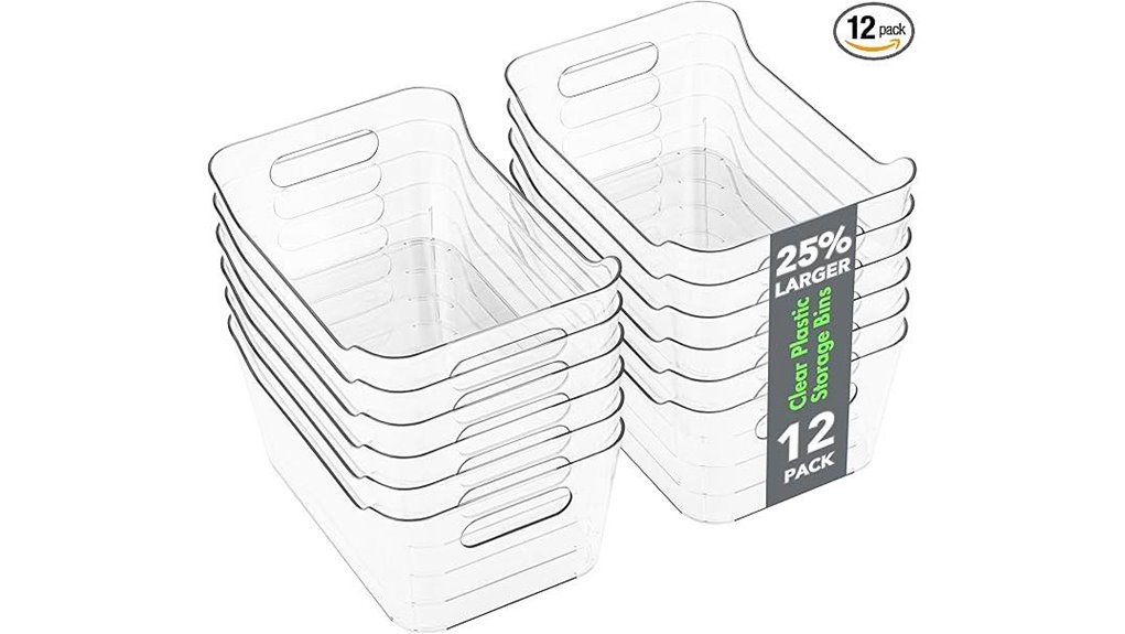 plastic storage bins set