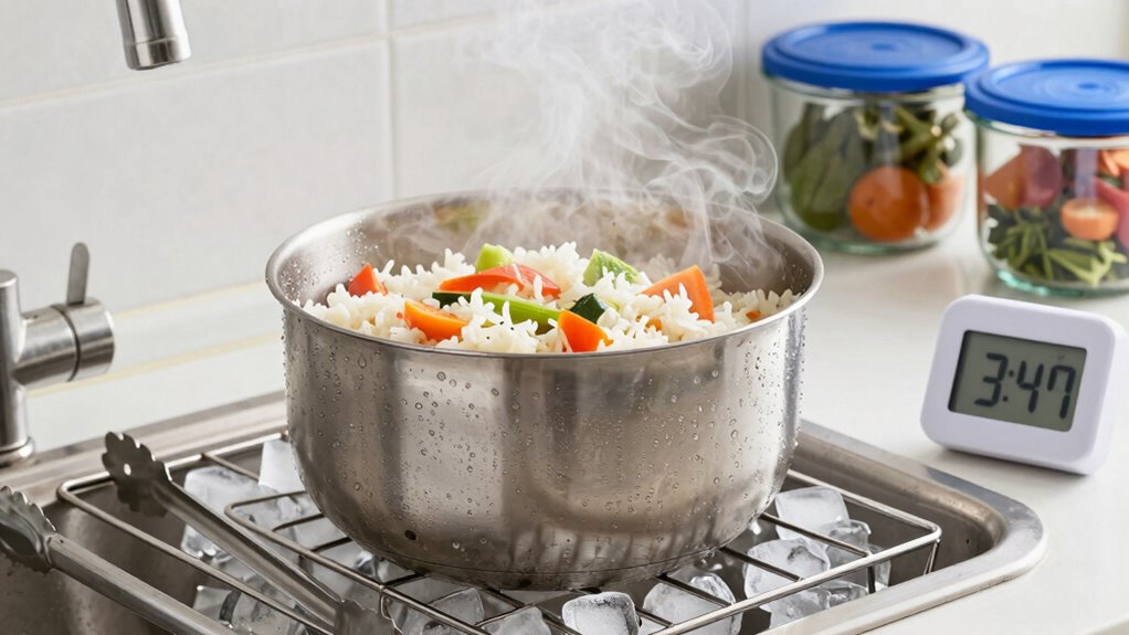 rapidly cool hot food