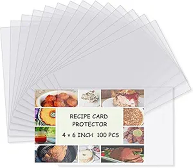 recipe card protectors pack