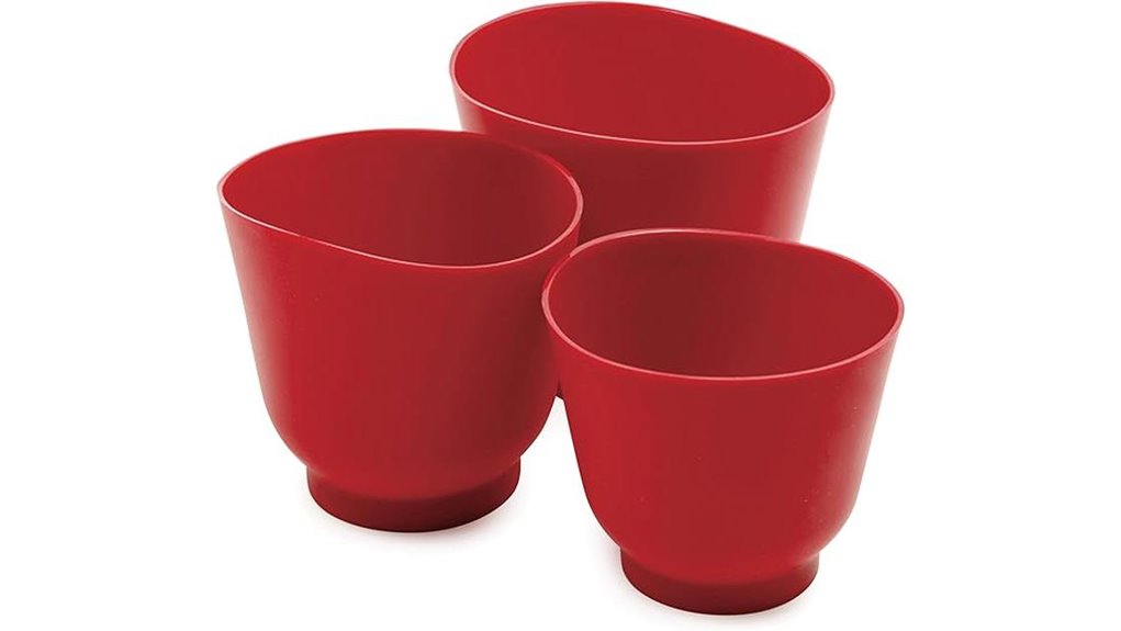 red silicone bowl set