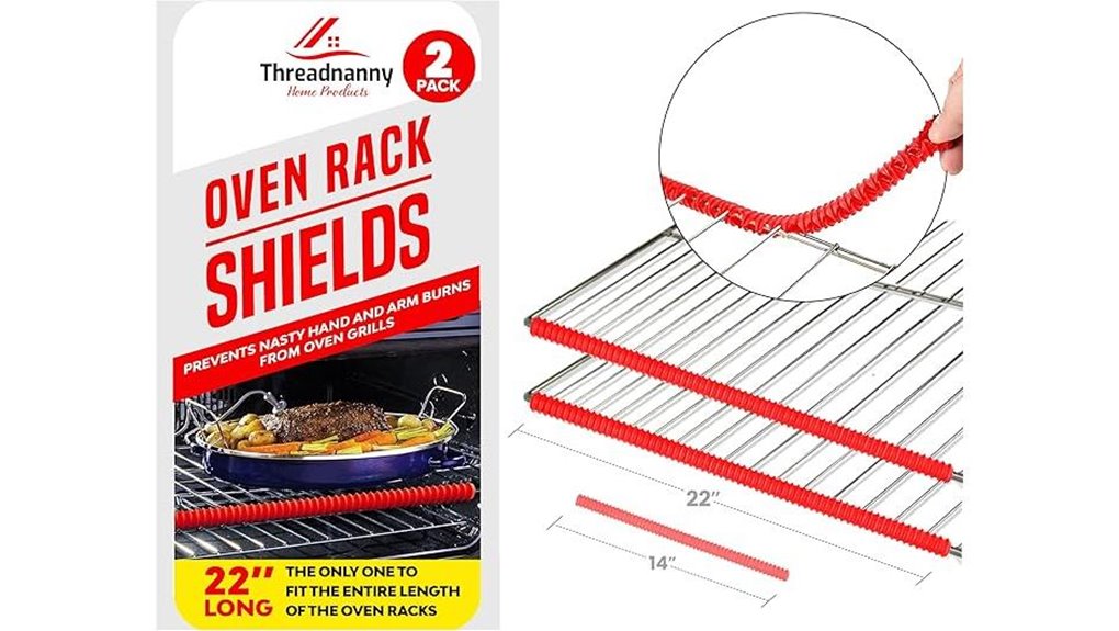 red silicone oven shields