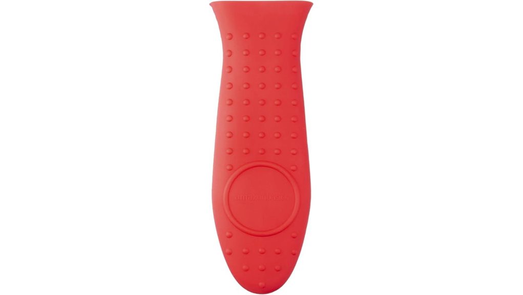 red silicone pot holder